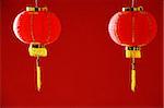 Still life of a pair of red lanterns