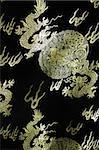 Detail of black Chinese silk fabric