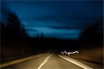 Headlights on Highway, Klamath Falls, Oregon, USA
