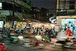 Marché de Hanoi à la nuit, la vieille ville, Vietnam