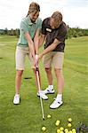 Femme apprend à Golf, Burlington, Ontario, Canada