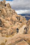 Man Mountain Biking, Alabama Hills, Lone Pine, Inyo County, Owens Valley, Sierra Nevada Range, California, USA