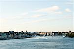 Sweden, Sodermanland, Stockholm, cruise ship crossing canal