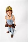 Little Boy Dressed Up as Construction Worker