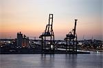 Cranes on Waterfront in Industrial Area, Fort Lauderdale, Florida, USA