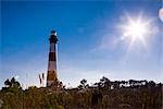 Bodie Island Lighthouse, Cape Hatteras National Seashore, extérieure banques, North Carolina, USA