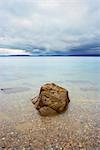 Single Rock in Calm Sea, Drumadoon Point, Killbrannan Sound, Isle of Arran, North Ayrshire, Firth of Clyde, Scotland