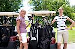 Women Standing by Golf Cart, Burlington, Ontario, Canada