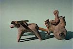 Figure dans un char ou un chariot tiré par des animaux, de la civilisation de l'Indus à Mohenjodaro, dans le Musée de Karachi, Pakistan, Asie