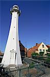 Lighthouse dating from 1880, overlooking harbour, Ronne, Bornholm, Denmark, Scandinavia, Europe