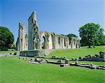 The ruins of Glastonbury Abbey, Glastonbury, Somerset, England, UK