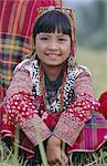 Portrait of a girl from the Kalaban tribe in traditional dress, famous for Eric an ethnic dance (joy and happiness), South Cotabato P. island of Mindanao, Philippines, Southeast Asia, Asia