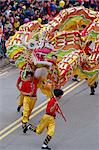 Dragon Dance, carnaval de nouvel an chinois, Hong Kong, Chine, Asie