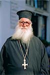 Greek Orthodox priest, Naxos, Cyclades Islands, Greece, Europe