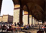 Cafe in the arcade, Piazza Maggiore, Bologna, Emilia-Romagna, Italy, Europe