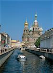 Canal and the Church on Spilled Blood, UNESCO World Heritage Site, St. Petersburg, Russia, Europe