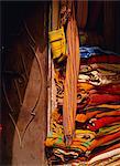 Pile of carpets in the souk, Marrakech (Marrakesh), Morocco, North Africa, Africa