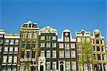 Old merchant houses on the canal in Amsterdam, Holland, The Netherlands