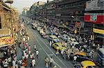 Rue très fréquentée, Calcutta, Bengale, Inde