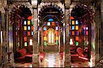 The Sheesh Mahal (Mirrored Hall) (hall of mirrors), Deo Garh Palace Hotel, Deo Garh (Deogarh), Rajasthan state, India, Asia