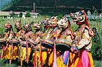 Masked danseurs bhoutanais, Bhoutan