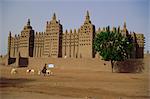 La grande mosquée, la plus grande séché de terre du monde, un site du patrimoine mondial de l'UNESCO, Djenné, Mali, Afrique