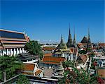 The temple buildings and spires of Wat Po in Bangkok, Thailand, Southeast Asia, Asia