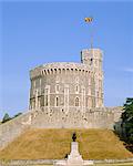 La tour ronde, château de Windsor, Berkshire, Angleterre, RU