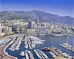 Vue sur le port et la ville, Monte Carlo, Monaco, Côte d'Azur, l'Europe