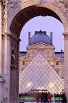 The Louvre and pyramid, Paris, France, Europe