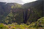 Chute spectaculaire près Sankaber, patrimoine mondial de l'UNESCO, Parc National du Simien, The Ethiopian Highlands, Ethiopie, Afrique