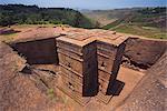 Die versunkenen Felsen gehauen Kirche Bet Giyorgis (St. George), Lalibela, nördlichen Äthiopien, Äthiopien, Afrika