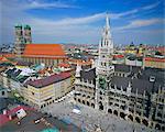 L'hôtel de ville de Marienplatz, Munich, Bavière, Allemagne, Europe