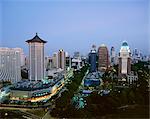 Aerial view over Orchard Road District, one of Asia's most popular shopping areas, Singapore, Southeast Asia, Asia