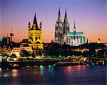 The Cathedral (Dom) and River Rhine, Cologne (Koln), North Rhine Westphalia, (Nordrhein-Westfalen), Germany, Europe