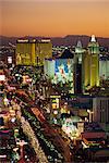 Vue élevé des hôtels et casinos, Las Vegas, Nevada, États-Unis d'Amérique, Amérique du Nord