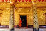 Extérieur doré relief sur Wat Mai Suwannaphumaham, Luang Prabang, Laos