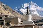 North side of Mount Everest (Chomolungma), from Rongbuk monastery, Himalayas, Tibet, China, Asia