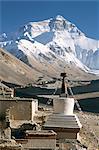 Côté nord du Mont Everest (Chomolungma), de Rongbuk monastère, Himalaya, Tibet, Chine, Asie