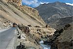 Route Srinagar-Leh dans la Gorge d'yoboua, de Lamayuru jusqu'à la vallée de l'Indus, Ladakh, Inde, Asie