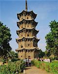 Pagode de pierre de Xe siècle dans le Temple de Kaiyuan, Quanzhou, Fujian, Chine