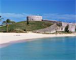 St. Catherine Fort et la plage, aux Bermudes, l'Atlantique, l'Amérique centrale