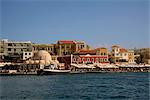 Venetian harbour, Chania, Crete, Greek Islands, Greece, Europe