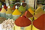 Spices for sale in the Mellah (old Jewish Quarter), Marrakech, Morocco, North Africa, Africa