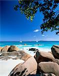 Beach, Anse Lazio, Insel Praslin, Seychellen, Indischer Ozean, Afrika