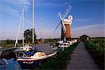 Horsey windmill, Norfolk Broads, Norfolk, England, United Kingdom, Europe