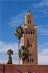 Koutoubia minaret and mosque, Marrakesh, Morocco, North Africa, Africa