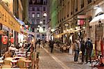 Restaurants sur la Rue des Marronniers, Lyon, Rhône, France, Europe
