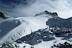 Point Lenana, 4985m et Lewis Glacier, refuge haut, le mont Kenya, patrimoine mondial de l'UNESCO, Kenya, Afrique de l'est, Afrique