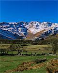 Découvre le long de la vallée à Crinkle Crags en hiver, Great Langdale, Parc National de Lake District, Cumbria, England, United Kingdom (Royaume-Uni), Europe